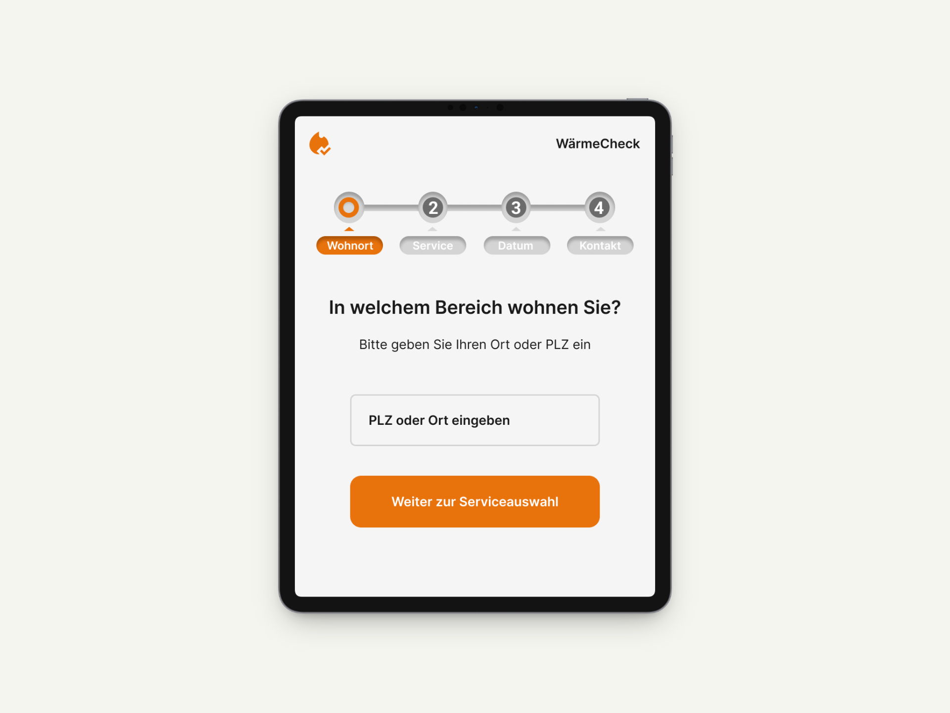 WärmeCheck Buchungssystem Mockup