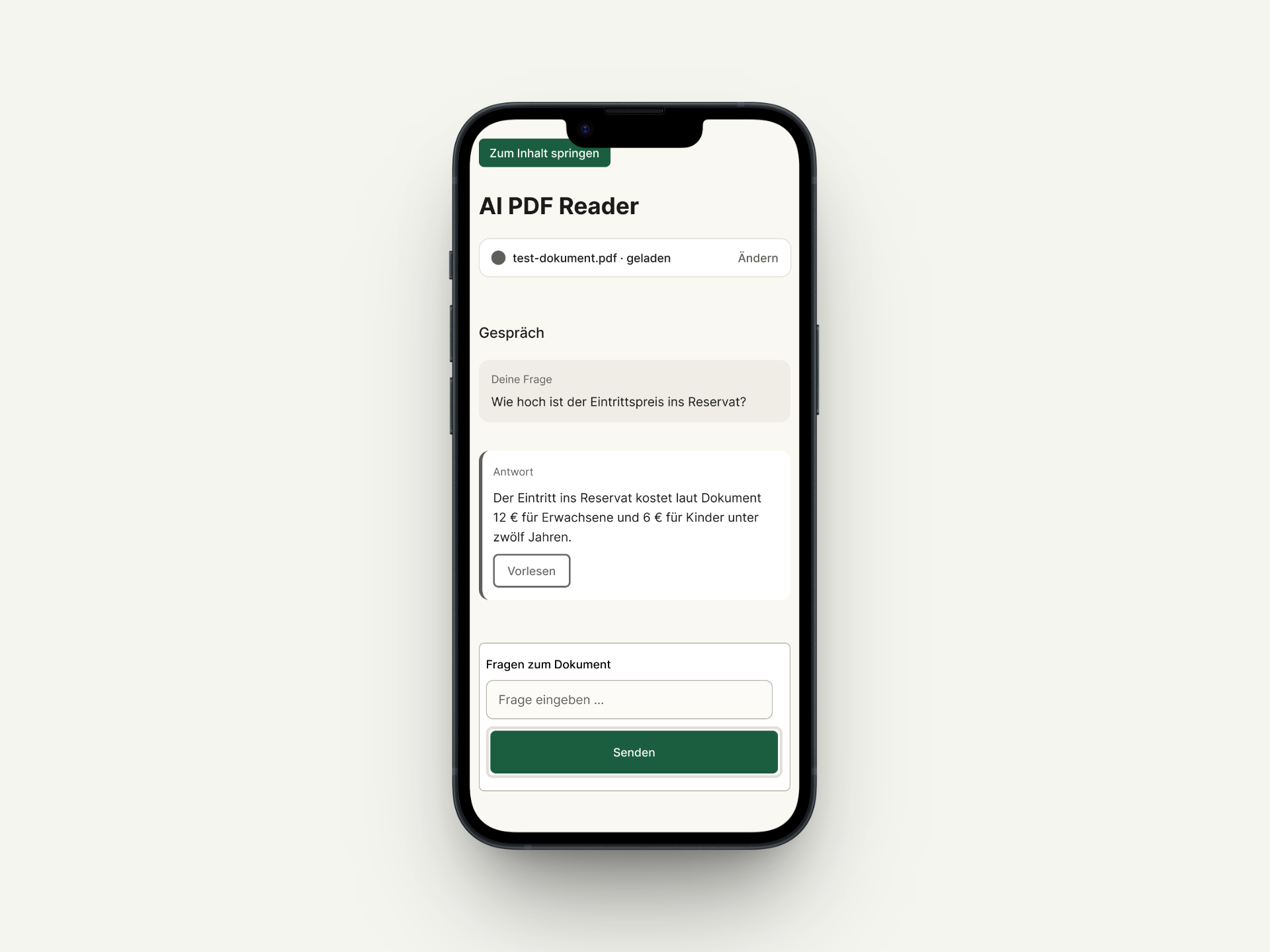 Accessible PDF Reader App Mockup